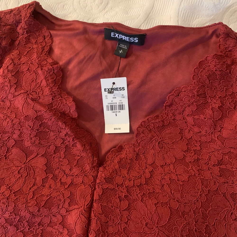 Express lace short sleeve body suit